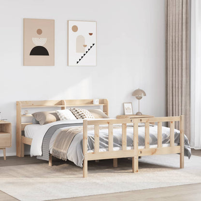 Bed Frame without Mattress 140x190 cm Solid Wood Pine