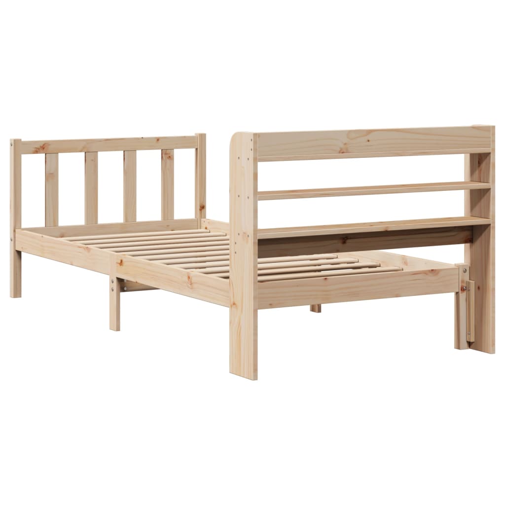 Bed Frame without Mattress 90x200 cm Solid Wood Pine