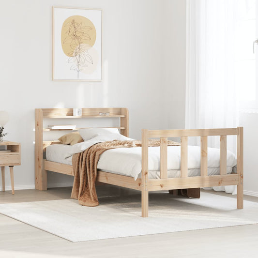 Bed Frame without Mattress 90x200 cm Solid Wood Pine