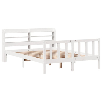 Bed Frame without Mattress White 120x200 cm Solid Wood Pine