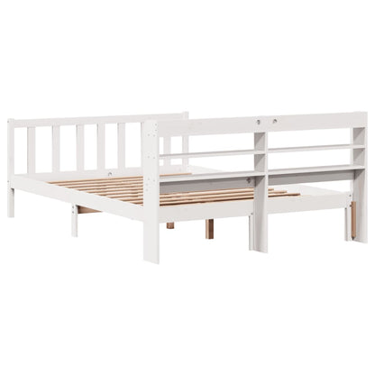 Bed Frame without Mattress White 150x200 cm King Size Solid Wood Pine