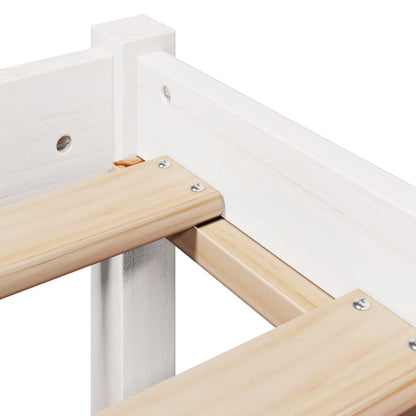 Bed Frame without Mattress White 150x200 cm King Size Solid Wood Pine