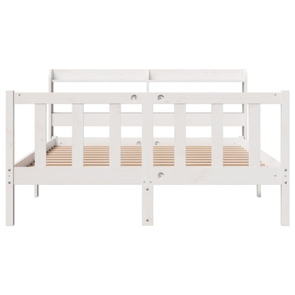Bed Frame without Mattress White 160x200 cm Solid Wood Pine