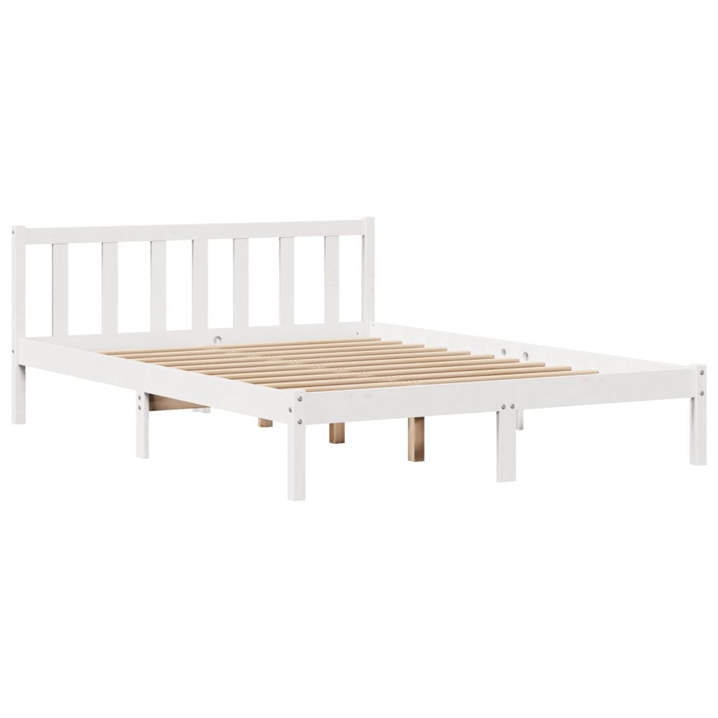 Bed Frame without Mattress White 160x200 cm Solid Wood Pine