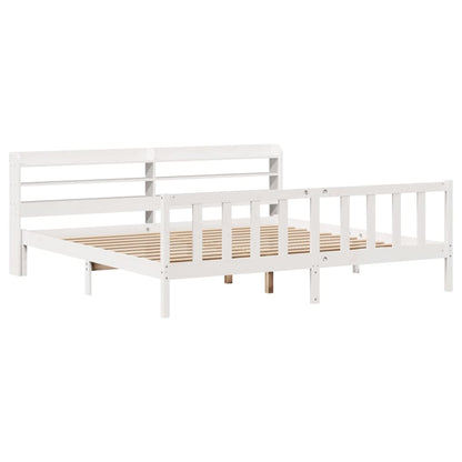 Bed Frame without Mattress White 180x200 cm Super King Solid Wood Pine