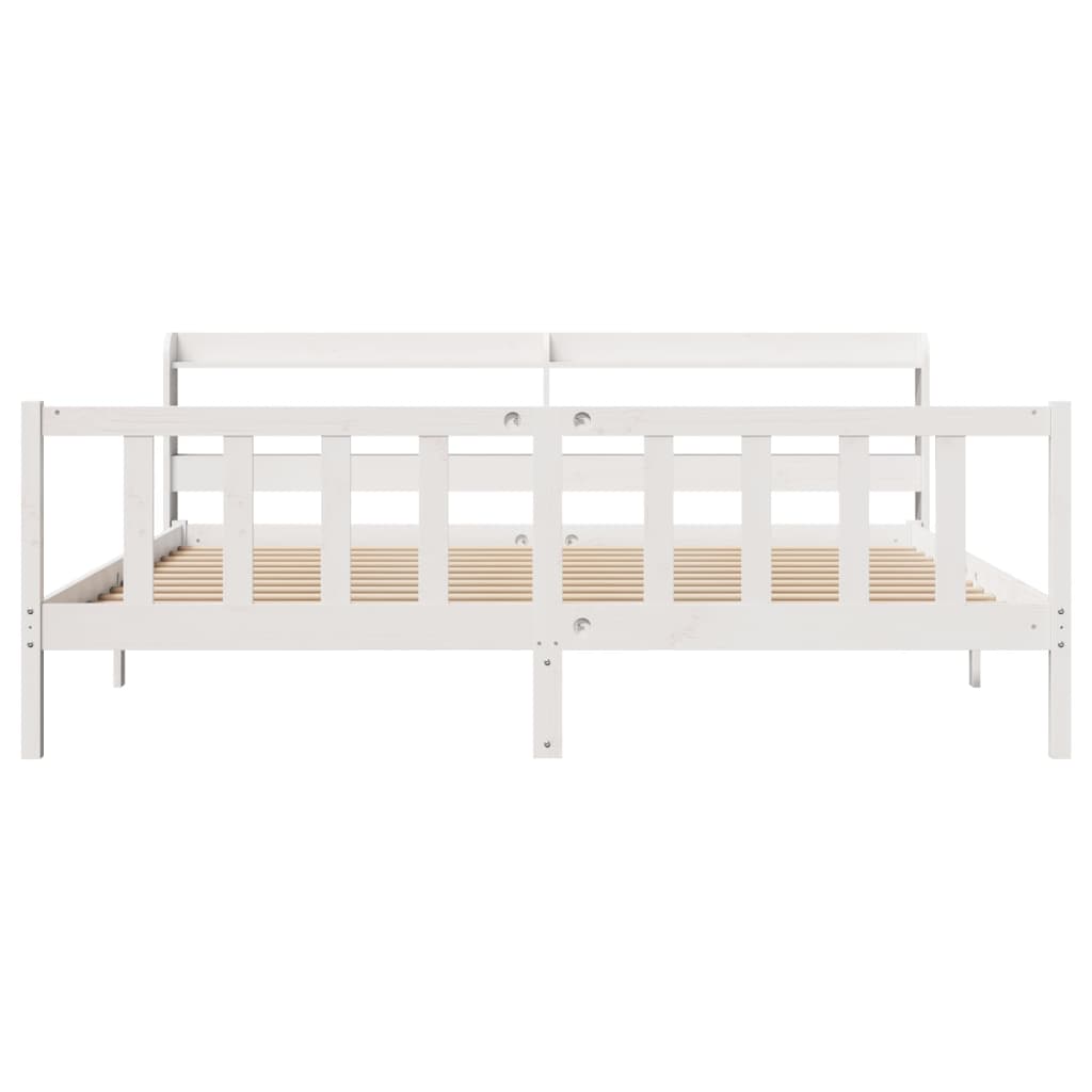 Bed Frame without Mattress White 180x200 cm Super King Solid Wood Pine