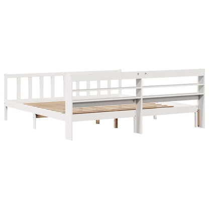 Bed Frame without Mattress White 180x200 cm Super King Solid Wood Pine