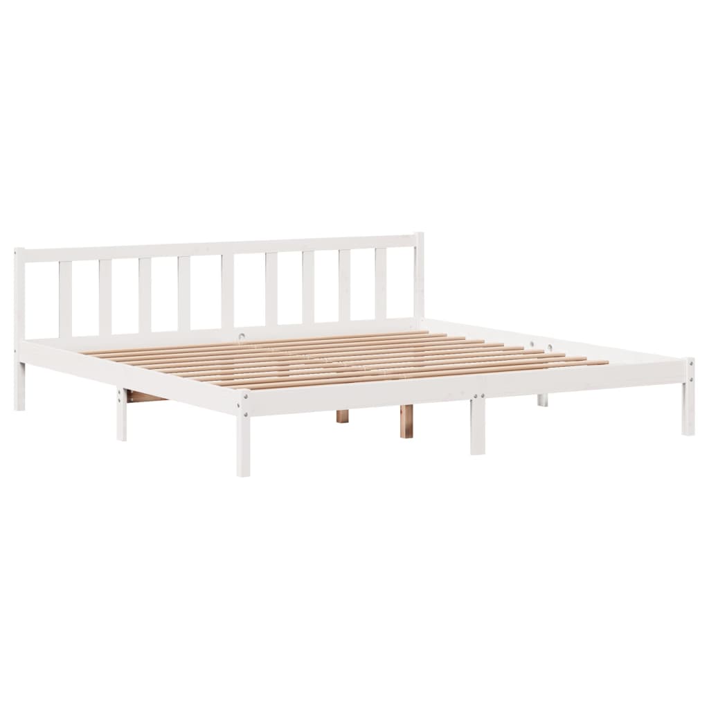 Bed Frame without Mattress White 180x200 cm Super King Solid Wood Pine