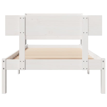 Bed Frame without Mattress White 90x190 cm Single Solid Wood Pine