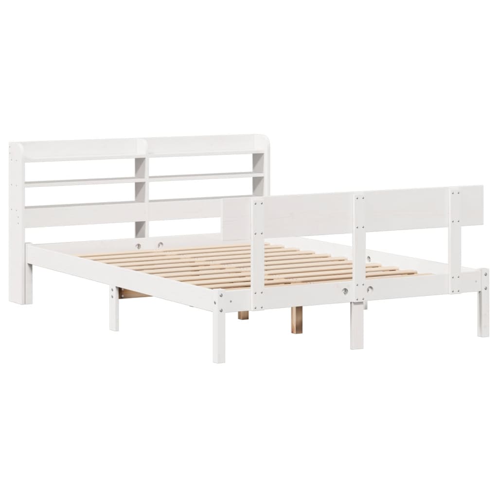 Bed Frame without Mattress White 120x190 cm Small Double Solid Wood Pine