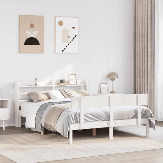 Bed Frame without Mattress White 120x190 cm Small Double Solid Wood Pine