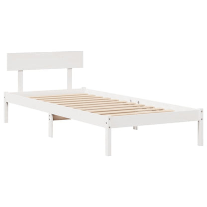 Bed Frame without Mattress White 90x200 cm Solid Wood Pine
