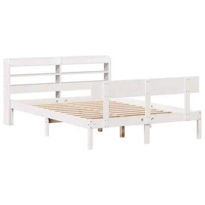 Bed Frame without Mattress White 120x200 cm Solid Wood Pine