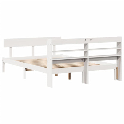 Bed Frame without Mattress White 120x200 cm Solid Wood Pine