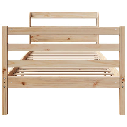 Bed Frame with Headboard without Mattress 75x190 cm Small Single