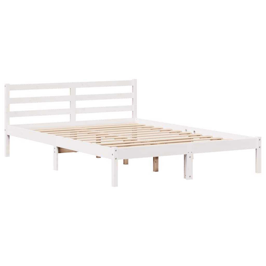 Bed Frame with Headboard without Mattress White 135x190 cm Double
