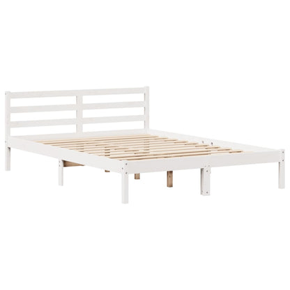 Bed Frame with Headboard without Mattress White 135x190 cm Double