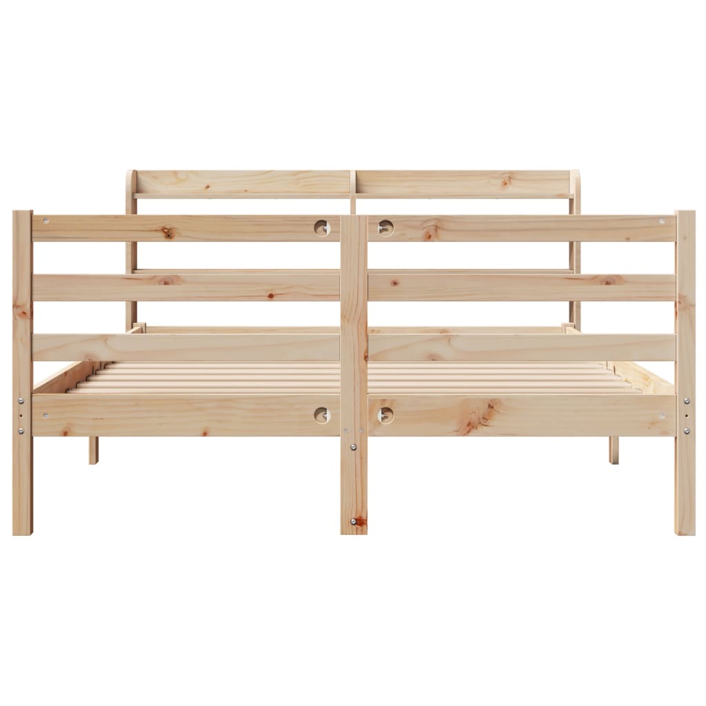 Bed Frame with Headboard without Mattress 140x190 cm