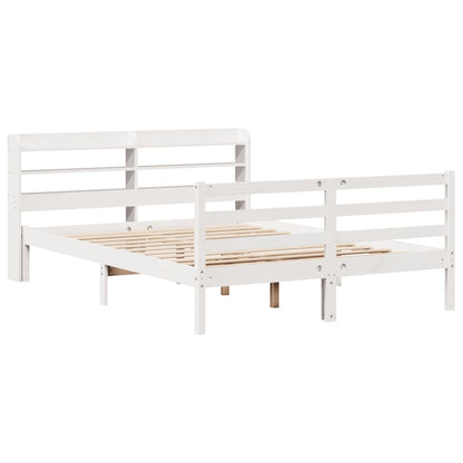 Bed Frame with Headboard without Mattress White 120x200 cm