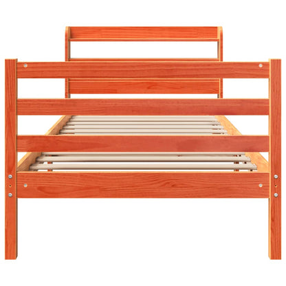 Bed Frame without Mattress Wax Brown 100x200 cm Solid Wood Pine