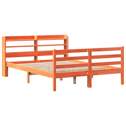 Bed Frame without Mattress Wax Brown 120x200 cm Solid Wood Pine