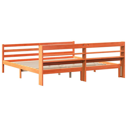 Bed Frame without Mattress Wax Brown 180x200 cm Super King Solid Wood Pine