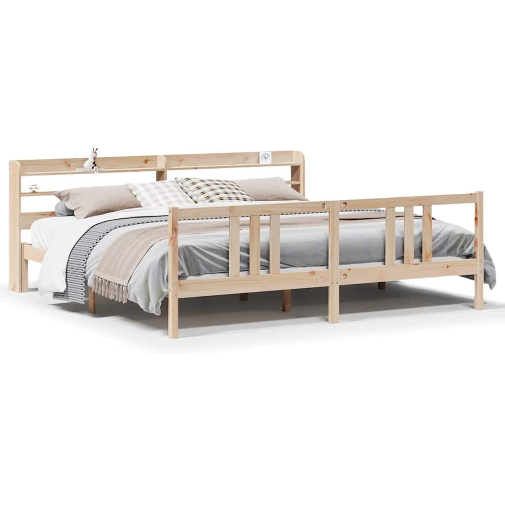 Bed Frame with Headboard without Mattress 200x200 cm