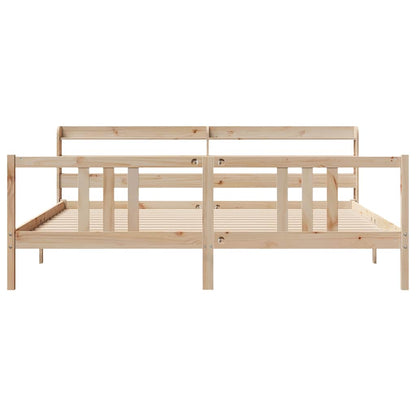 Bed Frame with Headboard without Mattress 200x200 cm