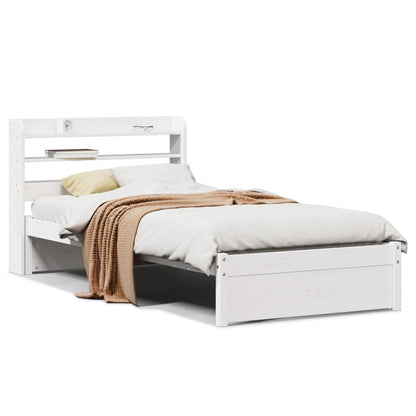 Bed Frame with Headboard without Mattress White 90x190 cm Single