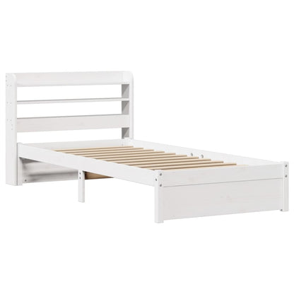 Bed Frame with Headboard without Mattress White 90x190 cm Single