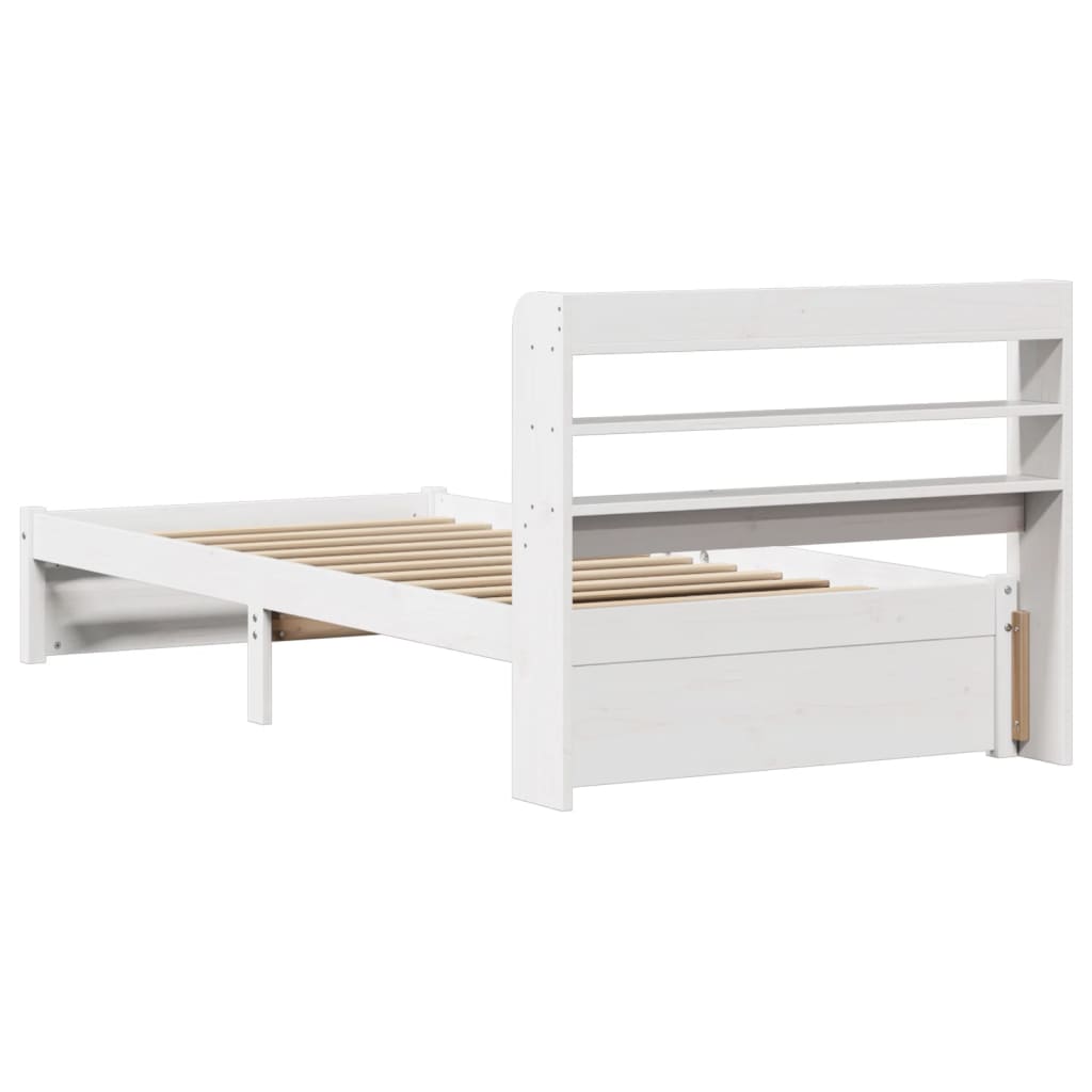 Bed Frame with Headboard without Mattress White 90x190 cm Single