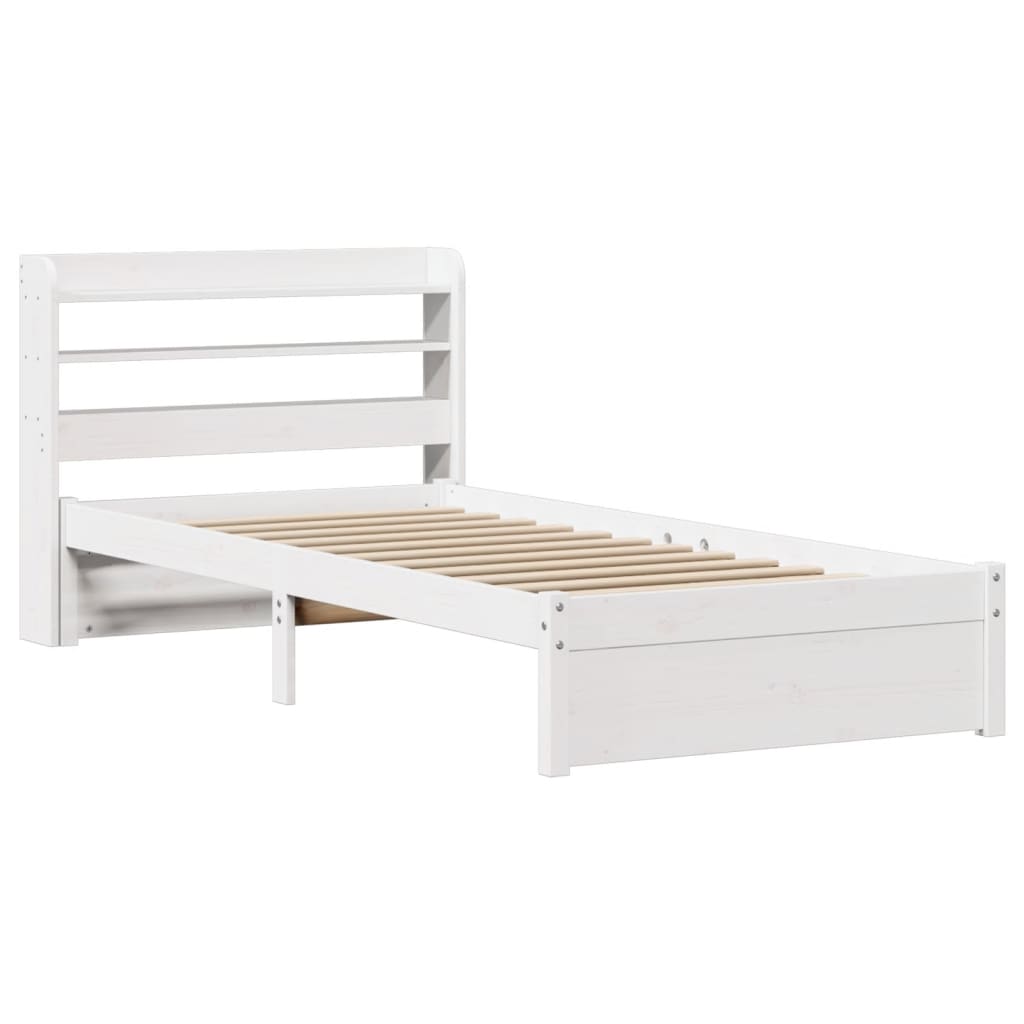 Bed Frame with Headboard without Mattress White 90x200 cm