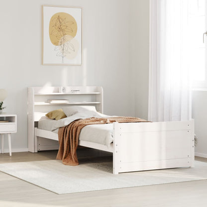 Bed Frame with Headboard without Mattress White 90x190 cm Single