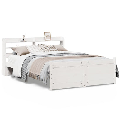 Bed Frame with Headboard without Mattress White 135x190 cm Double