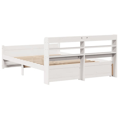 Bed Frame with Headboard without Mattress White 135x190 cm Double