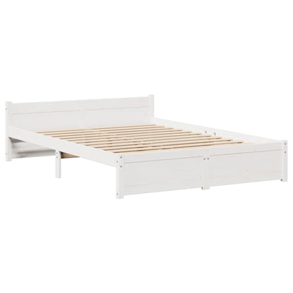 Bed Frame with Headboard without Mattress White 140x190 cm