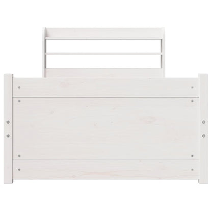 Bed Frame with Headboard without Mattress White 90x200 cm