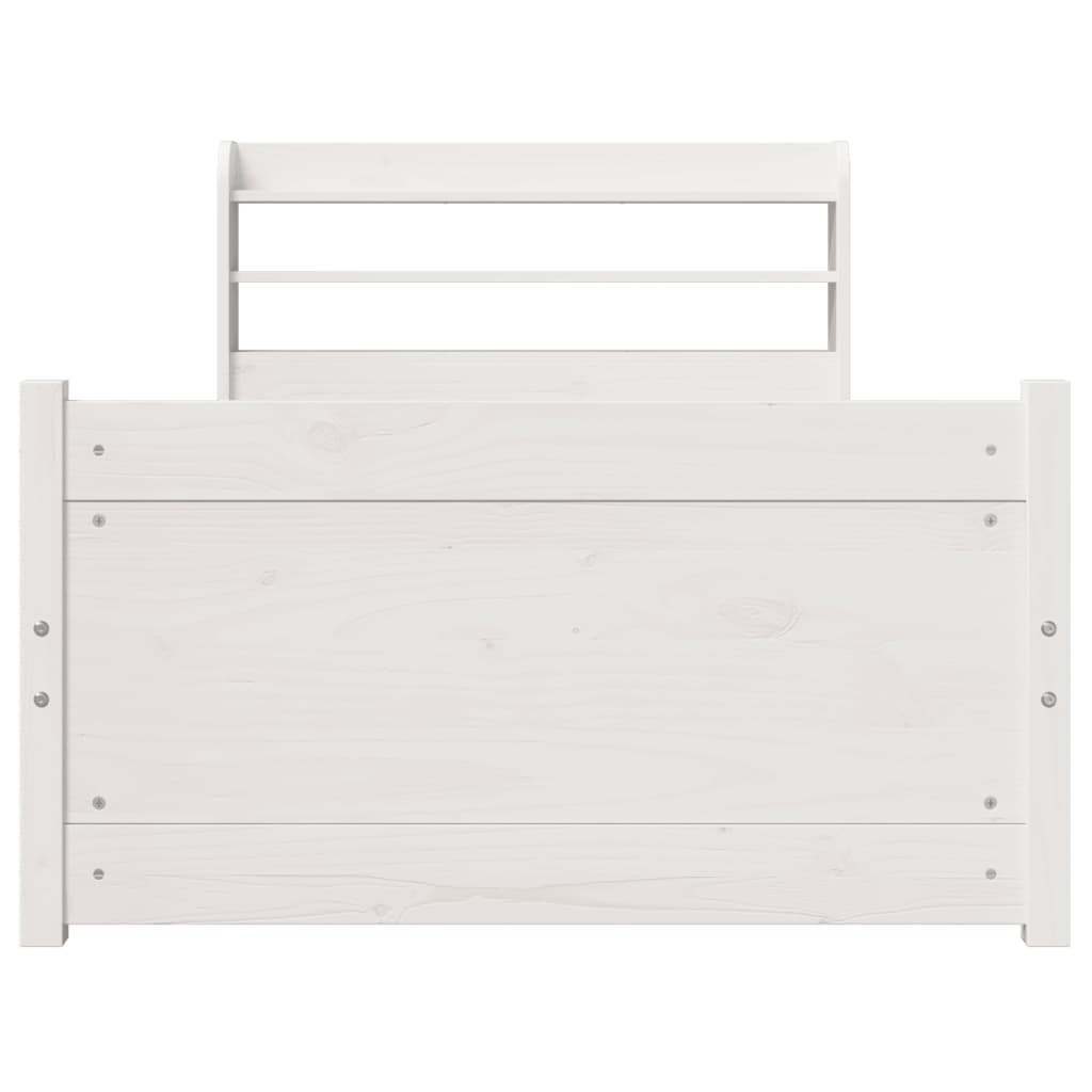Bed Frame with Headboard without Mattress White 100x200 cm