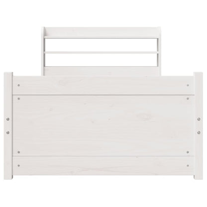 Bed Frame with Headboard without Mattress White 100x200 cm