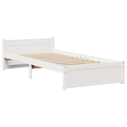 Bed Frame with Headboard without Mattress White 100x200 cm