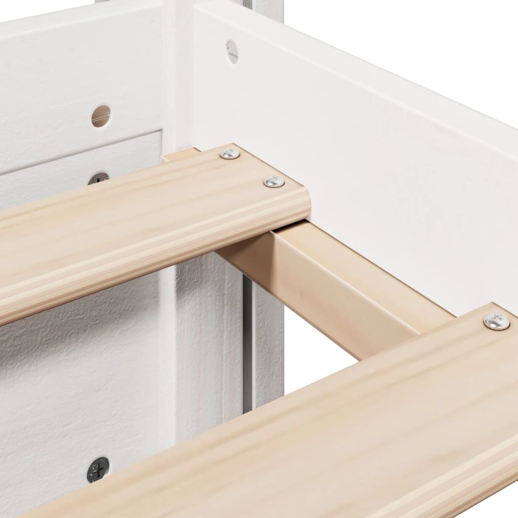 Bed Frame with Headboard without Mattress White 100x200 cm