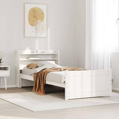 Bed Frame with Headboard without Mattress White 100x200 cm