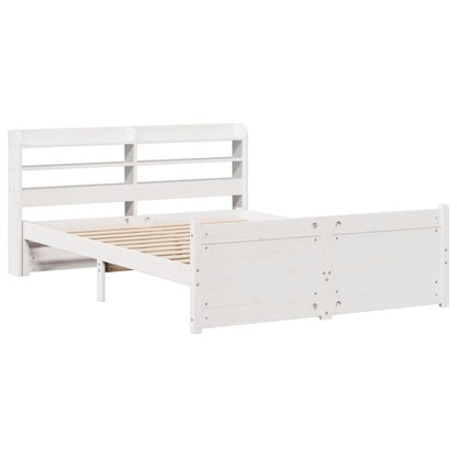 Bed Frame with Headboard without Mattress White 140x200 cm