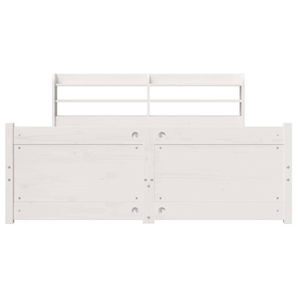 Bed Frame with Headboard without Mattress White 150x200 cm King Size