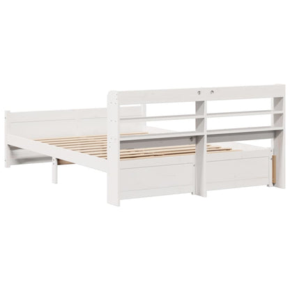 Bed Frame with Headboard without Mattress White 150x200 cm King Size