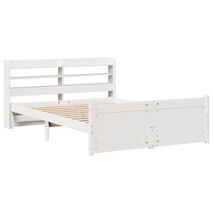 Bed Frame with Headboard without Mattress White 160x200 cm