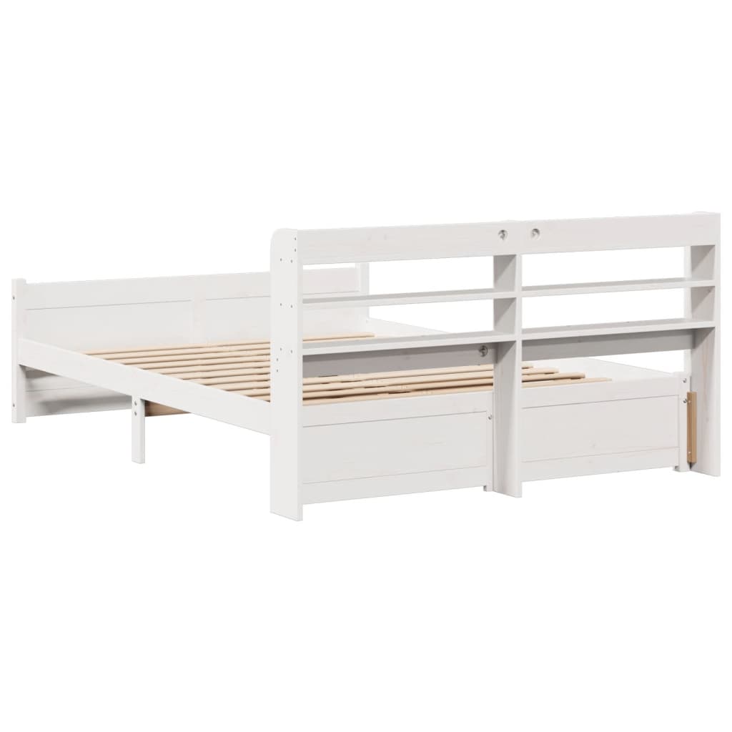 Bed Frame with Headboard without Mattress White 160x200 cm