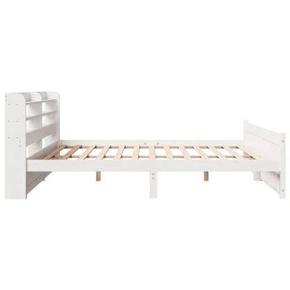 Bed Frame with Headboard without Mattress White 180x200 cm Super King