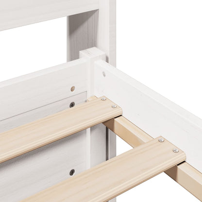 Bed Frame with Headboard without Mattress White 180x200 cm Super King