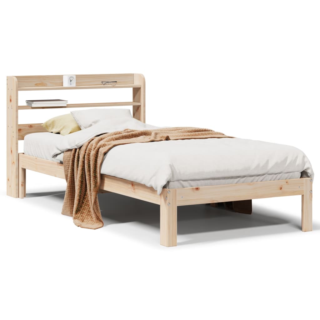 Bed Frame with Headboard without Mattress 75x190 cm Small Single